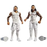 WWE Jimmy USO vs Jey USO Battle Pack Series #64 with Two 6-inch Articulated Action Figures & Ring...