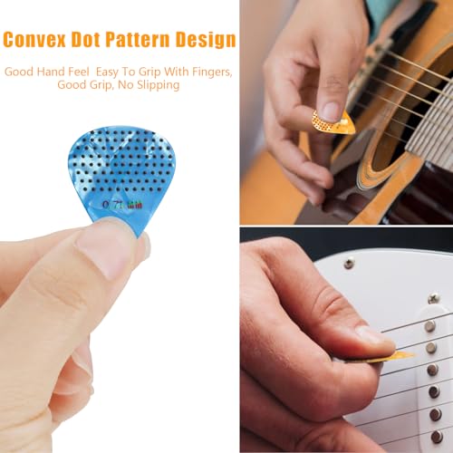 Plettri Antiscivolo Per Chitarra, 0,46 0,71 0,96 Mm, Include Plettri Sottili Medi E Pesanti, 15 Plettri Colorati In Celluloide Con Supporto Per Plettri Per Chitarra E Custodia (15) - 2