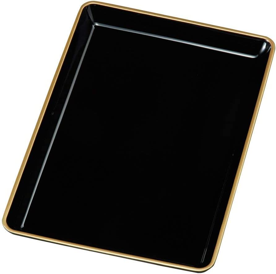 Amazon｜紀州漆器 切手盆 金縁付き (7寸(21cm), 木質)｜儀礼用お盆