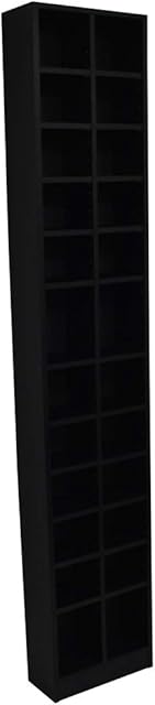 WATSONS BLOCK - Tall Sleek 360 CD / 160 DVD Media Storage Tower Shelves - Black