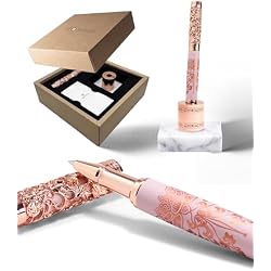 ARTEX Executive Rollerball Pen Sets With Stand - Museum Art Collections - Crafting Timeless Beauty-Luxury Pen Gift & Office Desk Decor, German SCHMIDT refill,Solid Metal & Marble, Gift for Her