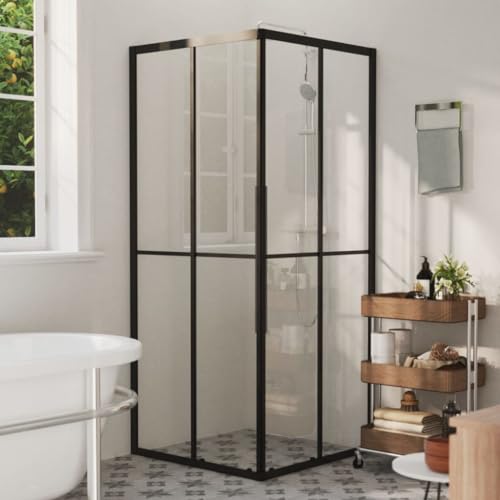 Cabina de Ducha ESG 80x80x180 cm con Paneles de Vidrio y Perfil de Aluminio, Instalación Fácil, Diseño Moderno para Baño, Incluye Materiales de Montaje, Bañera no Incluida