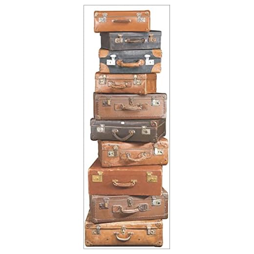 Plage Maletas Antiguas Apiladas Decoración Mural Adhesiva Gigante, Vinilo, Multicolor, 58x0.1x165 cm