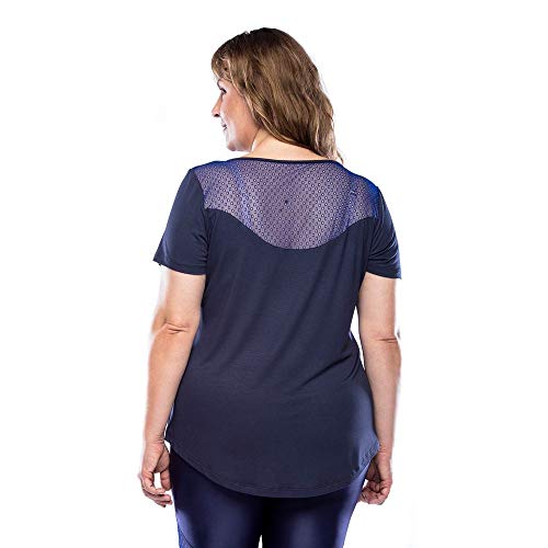 Camiseta Fitness Plus Size Mesh - Azul Marinho Camiseta Fitness Plus Size Mesh - Azul Marinho - Ps