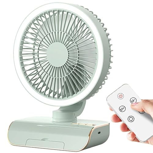 Image of Zemic 4000mAh High Speed ๐๐๐๐ก๐๐ซ๐ ๐๐๐๐ฅ๐ Table Fan for Home, ๐๐ฌ๐๐ข๐ฅ๐ฅ๐๐ญ๐ข๐ง๐ ๐๐๐ง with ๐๐๐ ๐๐ข๐ ๐ก๐ญ | ๐๐๐ ๐๐๐ซ๐ฌ๐จ๐ง๐๐ฅ Fan, ๐๐๐ฆ๐จ๐ญ๐ Control ๐ ๐๐ฉ๐๐๐ (Green)