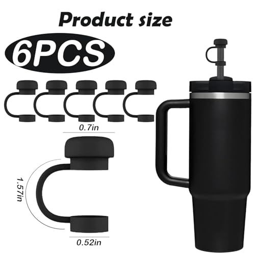 Image of 6 Pcs Stanley Cup Accessories, Straw Covers, Spill Stopper Set for Straw Cover, Food Grade Cover Cap, Accessories Including Straw Cap, Fix Leak Stopper and Lid Spill Plug (Not Include Cups)