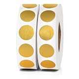 2000pcs Gold Dot Stickers 1/2 inch | Small Colored Circle Price Sticker Labels, 0.5' Round Diameter - 1000/roll (Pack of 2)