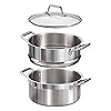 Tramontina Gourmet 5-Quart Steamer Set, Tri-Ply Base Stainless Steel Dutch Oven with Steamer Insert and Glass Lid, Induction-Ready #3