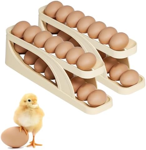 Rangement œufs Double Couche Distributeur à œufs Pour Frigo - Rangement 14 œufs Double étage Rangement œufs Automatique