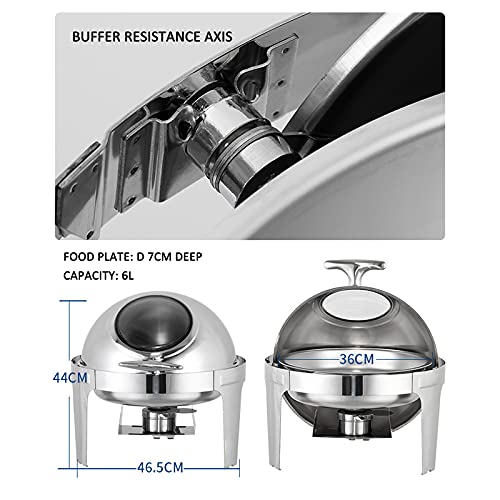 AIZYR Roll Top Chafing Dish in Voller Größe, Rundes Buffetwärmer-Set Aus Edelstahl Mit Speisepfanne, Wasserpfanne Für… – Bild 8