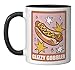 Glizzy Gobbler Funny Hot Dog Eating Fast Food Meat Lover Ceramic Mug, Black/White