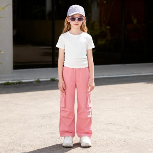 Image of Azmxynol Tween Girls Clothes 2 Piece Outfit T-Shirt Top + Cargo Pants, Teen Girl Trendy Clothing Set, Sizes 7-15 Years