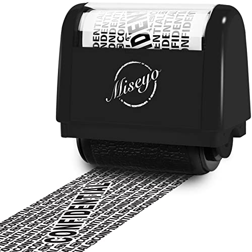 Miseyo Large Roller Stamp Ensemble de tampons d'identité 2.Upgraded ID Theft Roller Stamp - Black
