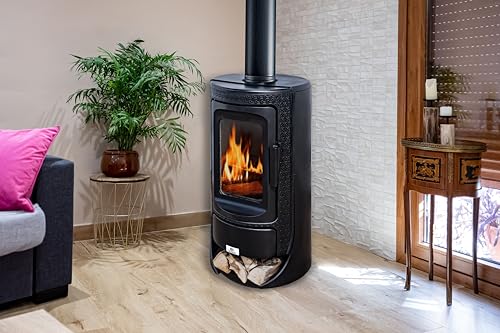 Miniatura 5 de Eider Biomasa Estufa De Leña Royce En Fundición 11,8 Kw Compacta 97x49x48 Cm Calienta Hasta 205 M Diseño Robusto Alta Eficiencia Energética Clase A Visión Del Fuego
