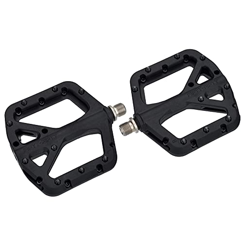 Fifty-Fifty Mountain Bike Pedals, Non-Slip Mtb Nylon Fiber Pedals, 9/16" Bicycle Pedals, Lightweight And Wide Flat Platform Pedals (Black) #TOP6