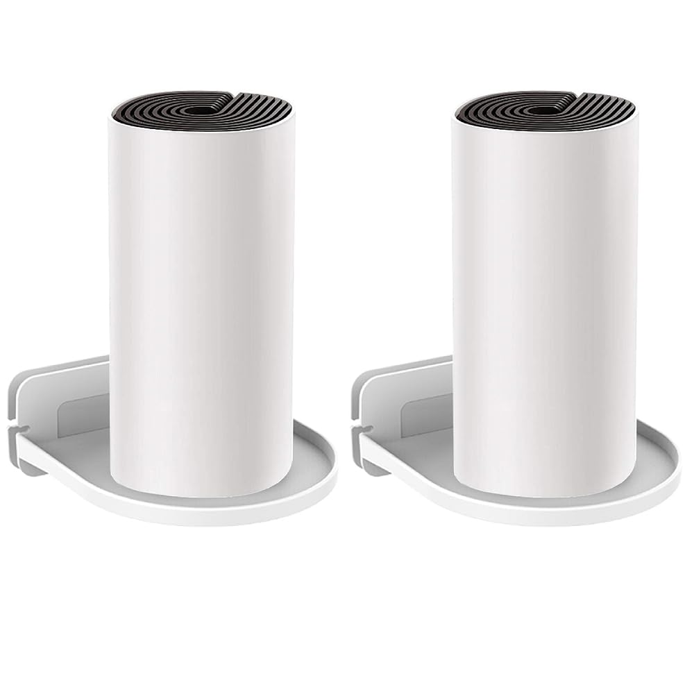 2 Pack WiFi Router Wall Mount Bracket Wall Mount Stand Holder For Whole Home Mesh Wifi System Support for Tenda Nova Linksys Velop TP-Link D-Link for Google Nest Wifi router (White)