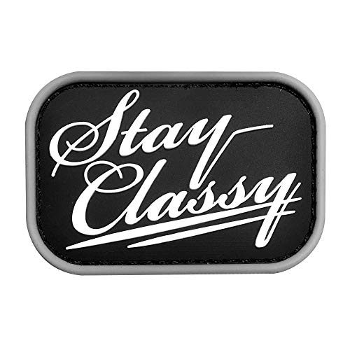 MORTHOME Stay Classy 3D Rubber PVC Combat Tactical Morale MILSPEC Desert DCU Hook Patch (White)