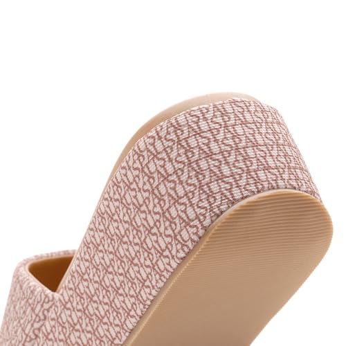 Image of U.S. POLO ASSN. Savina Brown Monogram Print Wedges With Premium Upper