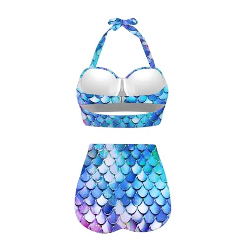 Womens Swimsuit Set High Waisted Bottom 2 Piece Bikini Wrap Front Bathing Suit Swimwear Tummy Control S-2XL3