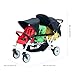 Familidoo H3E 3 Seat Baby Stroller - Tandem Daycare Triple Stroller with 5 Point Safety Harness - for Infants & Toddlers 0-3 Years - Lightweight & Foldable - All Reclining Seats