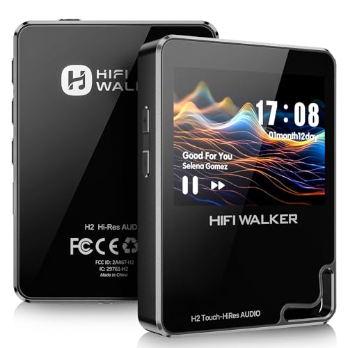 Image of HIFI WALKER Hi-Res MP3 Player with Bluetooth, H2 Touch 2.4 inch HD Touchscreen, DSD /FLAC Lossless Audio Player, 128GB SD Card Included, Supports up to 512GB