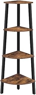 HOOBRO Corner Shelf, 4-Tier Ladder Shelf, Free Standing Bookshelf Bookcase, Industrial Plant Stand, Storage Rack Organiser Display Shelving Unit, for Hallway, Living Room, Bedroom, Office EBF41CJ01