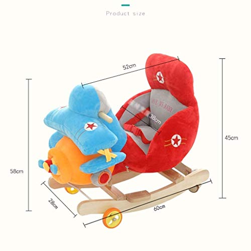 ZHANGYUEFEIFZ Schaukelpferd Plüsch Schaukeltier Pferd Rocking Horse Kinderstuhl Baby Trojanspielzeug Geschenk Nette… – Bild 5