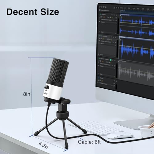 Fifine ABCD2404K669W Usb Podcast Microphone,Pc Computer Recording Mic For Desktop Laptop,Studio Condenser Microphone With Volume Knob For Voice-Over, Vocals thumb #5