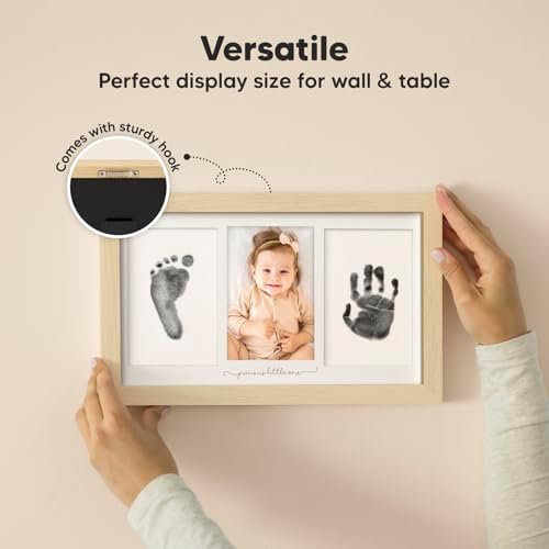 Inkless Hand and Footprint Kit, Boy Girl Newborn Keepsake (Ash Wood) — view 8