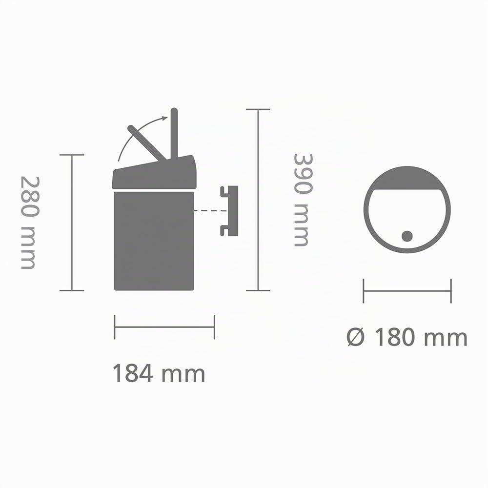 Brabantia Poubelle Touch Bin Seau Intérieur Plastique 3L - Matt Inox