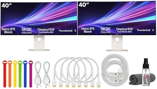 Image of LG Ultrafine evo 40U990A 40 inch 5K2K (5120x2160) Curved Ultrawide Monitor (2-Pack) | IPS Black, 120Hz, DisplayHDR 600, Thunderbolt 5, HDMI 2.1, DisplayPort 2.1, Speakers & Adjustable Stand - Bundle