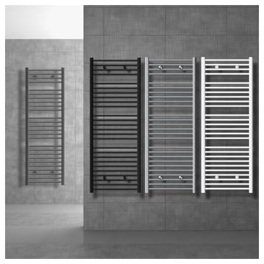 ECD Germany Radiador de baño - 300 x 800 mm - Blanco - Plano - con Conexión Lateral- Radiator Calentador y Secador de Toallas - Calefactor de Aseo - Estilo Moderno Tipo Escalera - No Eléctrico