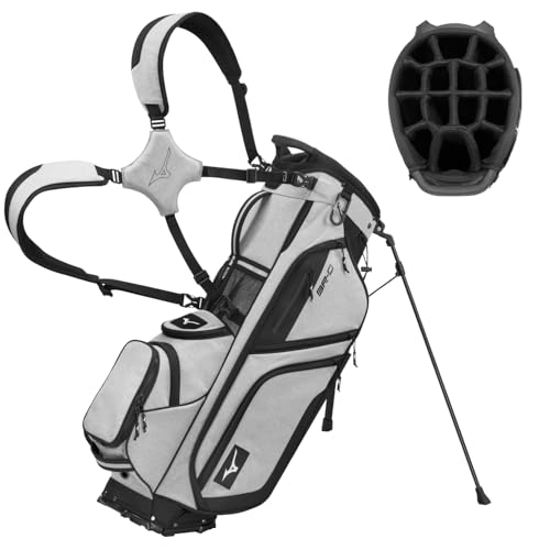 Mizuno BR-DX 14-Way Hybrid Stand Golf Bag | 9 Inches | Heathered Grey