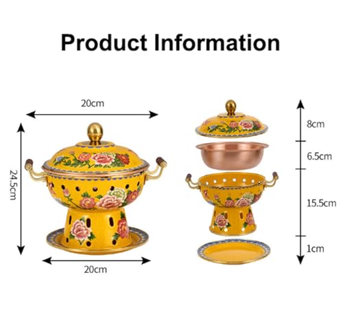 Olla tradicional de cobre cloisonné para fondue miniatura 2