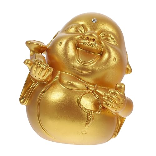 Sculpture de Bouddha Maitreya dorée aux finitions soignées