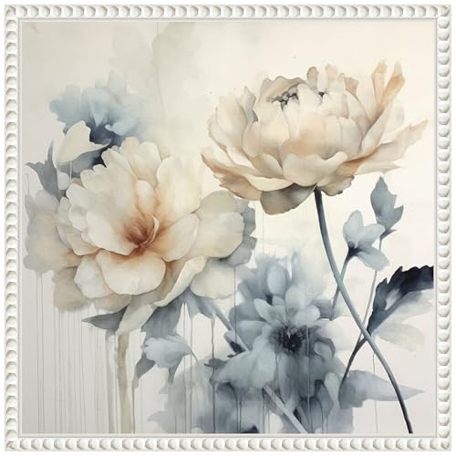 Amanti Art Framed Canvas Wall Art 16x16 Blooms of Inspiration
