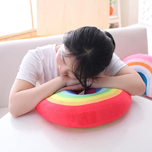 Coussin Décoratif Arc-en-Ciel Peluche Idée Cadeau Chambre