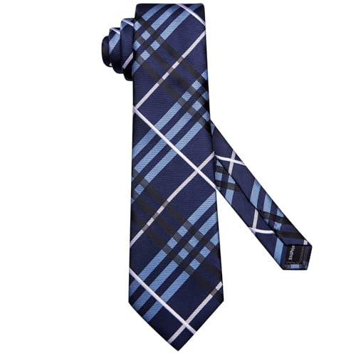 Image of Dubulle Mens Tie Set Solid Paisley Silk Striped Necktie for Men with Cufflinks Tie and Pocket Square