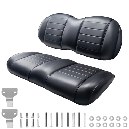 NOKINS Golf Cart Premium Seat Cushion Kit Seat Back & Seat Bottom Cushion Assembly (Black Fits Club Car Precedent 2012+/Tempo/Onward)
