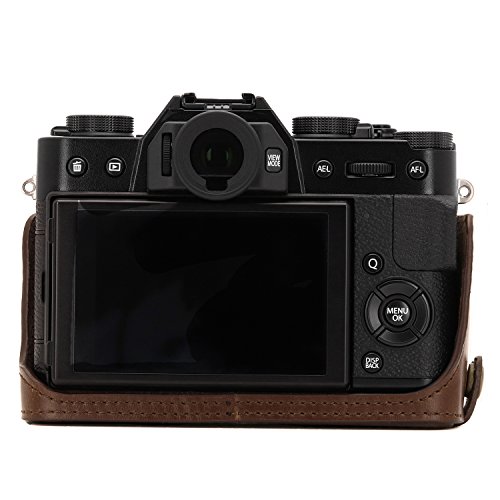 Megagear MG958 Fujifilm X-T20, X-T10 Ever Ready Leather Camera Half Case and Strap, with Battery Access, Dark Brown