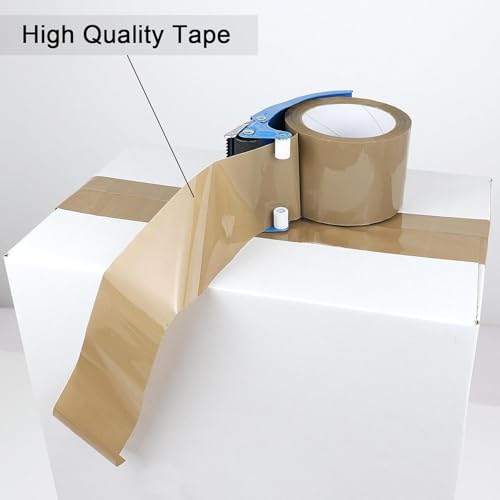 Image of Pro-Grip Strong Adhesive Packing Tape 50-Meter, 2 inch Heavy Duty Carton and Box Sealing Packaging Cello Brown Tape Roll for Shipping, Storage, Decorating, DIY, Industrial & Household, Dispenser
