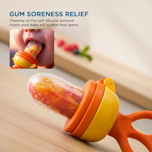 Image of Baybee Silicone Fruit Nibbler & Baby Food Feeder | Baby Teether & Pacifier for 3+ Months Toddlers | Babies Fruit & Food Veggie Teether for Infants | Hygenic & BPA Free Extra Soft Organic- Pacifier