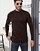 SVSAO Men's Mock Turtleneck Long Sleeve Shirt Casual Basic Thermal Undershirt Lightweigt Pullover Brown