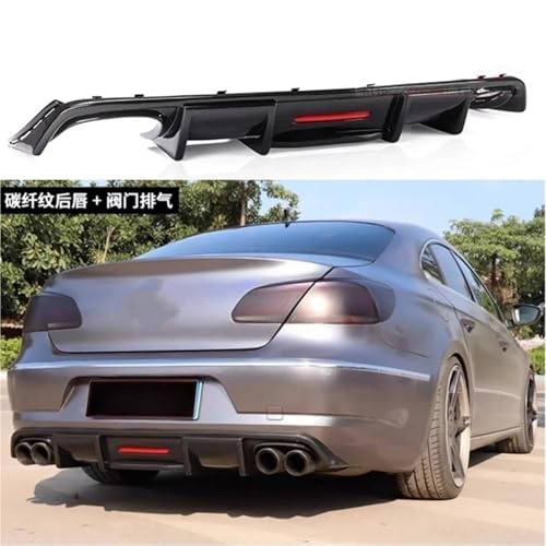 Spoiler Passat CC 2009-2012 diffuseur de pare-chocs arrière noir brillant et LED