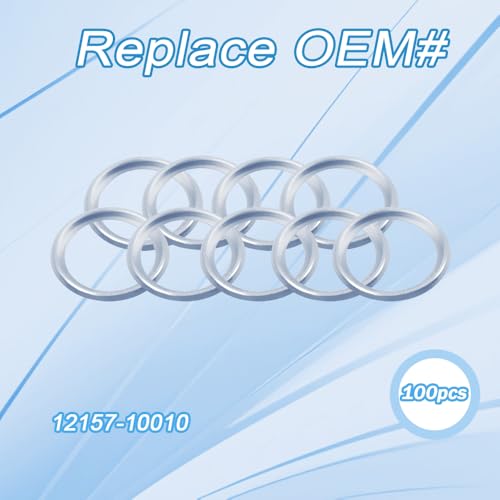 Image of 100PCS 12157-10010 18mm Oil Drain Plug Gasket Washer Crush Seal Compatible with Toyota 4Runner Land Cruiser Tundra RAV4 Tacoma FJ Cruiser Highlander Sequoia Sienna Replaces 012157-10010