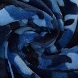 Tissu polaire double face Camouflage Bleu 1/4 m
