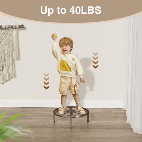 Josmimic Bronze Metal Plant Stand: 10.23" Short Flower Pot Stand - Heavy Duty Plant Holder for Home Courtyard Indoor Outdoor.