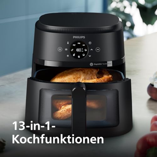 Foto von Philips Airfryer 2000 Serie Heißluftfritteuse, Schwarz, 6,2L