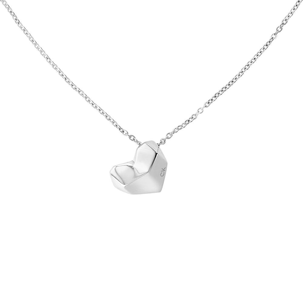 Calvin Klein Halskette für Damen mit Anhänger in Herzform Kollektion FACETED HEART aus Edelstahl - Erhältlich in Silber oder Gold Version