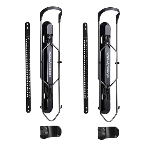 Steadyrack Proflex Fat Bike Rack - Vertical Wall Mount Bike Storage for Home - Roll-in Roll-Out System - Space-Saving Pivot &ndash; Fits Fat, Plus, Cruisers, Fender - Includes GearMate SteadySpine - 2 Pack
